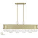 Verdi Square 6 Light 38.75 inch Soft Gold With Gold Leaf Island Light Ceiling Light